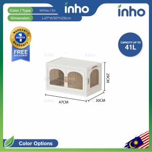 INHO L47-70cm (1-5 Layers) 2 Doors 4 Sides Opening Stackable Foldable Storage Cabinet Storage Box