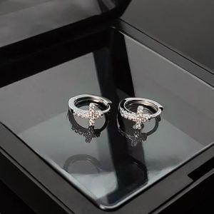 Fashionable Ring Gift 十字架耳环男小众轻奢设计高级感耳圈男士个性百搭耳饰男款配饰品