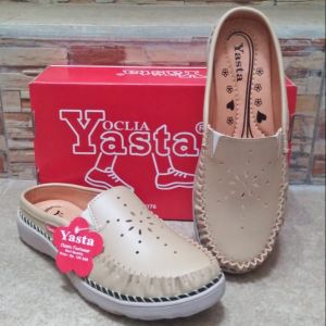 Promo Puncak 5.5 Selop Bustong Wanita Casual Mules Coklat Oclia Yasta Olshop