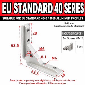 NOBLELUX 1/4Pcs Die Cast Aluminum Angle Slot Connector 2020 3030 4040 Sandblasting Surface Aluminum Profile Connector Top Wire Profile Joint Bracket for Door Frame Assembly