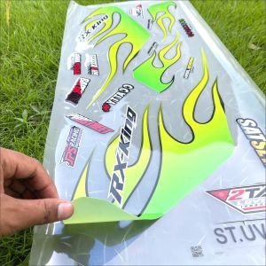 Stiker Striping Rx King Transparan - Sticker Motor RX KING Transparan UV Super Glossy Motif Api JP-1