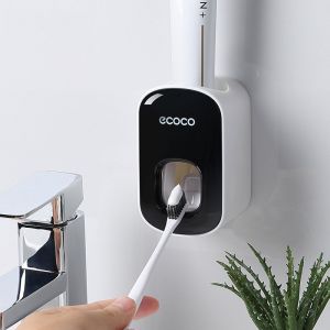 Giá Để Bàn Chải Đánh Răng ECOCO Kèm Cốc Sắc Màu Kệ Để Đồ Nhà Tắm Thông Minh Bộ Nhả Kem Đánh Răng Tự Động Dán Tường Trang Trí Decor Nhà Tắm Nhựa ABS Cao Cấp