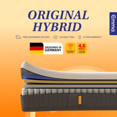 Emma Original Hybrid Mattress 2.0 | Ergonomic Memory Foam Medium Firm 10 Inch | Emma Sleep
