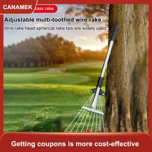 【CANAMEK】 Vườn cào cho quét lá nhiệm vụ nặng nề có thể thu vào cào cho bãi cỏ dụng cụ làm vườn cho sân bãi cỏ và cây bụi vườn giường