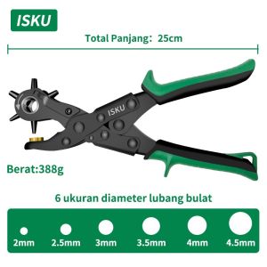 ISKU punch pliers /tang pembolong ikat sabuk pinggang 9 inch carbon steel+40crv/hole puncher serbaguna/tang pelubang multifungsi