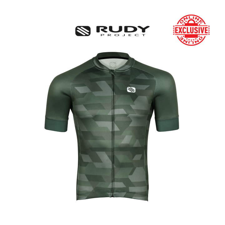 Rudy Project Camouflage Unisex Cycling Jersey – Army Green | Breathable ...