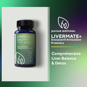 Pursue Wellness LIVERMATE+ 100mg 30s – Liver Detox & Digestive Health with Solarplast® Milk Thistle Artichoke Dandelion & Enzymes – Vegan Non‑GMO NSF Certified – 30 Veggie Capsules by Herbs Of The Earth