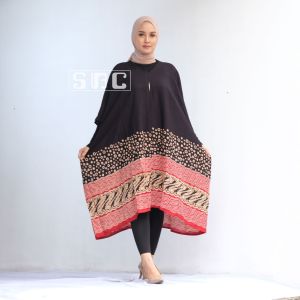 Dress batik wanita kaftan asimetris murah terbaru