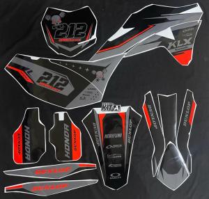 Decal Klx Gordon MOTIF RACING HITAM ABU2 D-A5-099