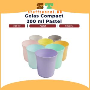 Gelas Minum Plastik Compact 200 mL Pastel  Mug Cangkit Kopi / Gelas Teh Kopi Premiun Dan Termurah