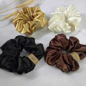 PRE-ORDER ELEGANT COLORS LARGE 5\" SATIN SCRUNCHIES PONYTAIL