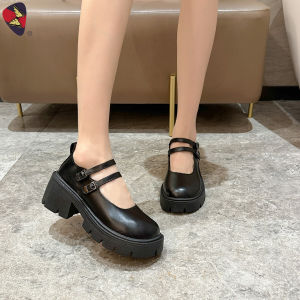 Katerina Fashion Korean Black Shoes Heeled For Women Adjustment Strap #927