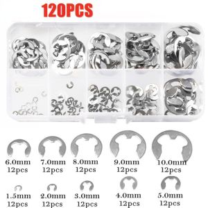 🔥PHILIPPINES STOCK🔥120 E Clips C Circlip Stainless Steel Kit Retaining Ring Assorted 1.5mm to 10mm
