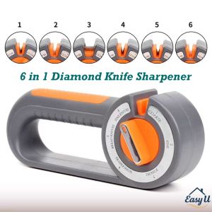 6 in 1 Multifunctional Diamond Knife Sharpener | Kitchen Knives Scissors Sharpener Alat Pengasah Pisau 多功能磨刀器