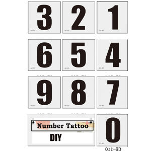 Wholesales 100pcs Digital Number Temporary Tattoo Stickers Body Arm Face Tatoo Women Man Personality tattoos Sports & Party h260819