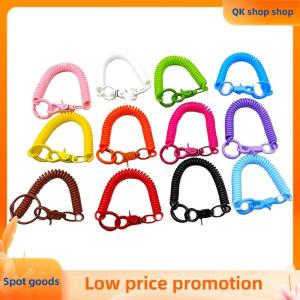 ✨QK shop✨ Colorful Lobster Clasp ID Card Holder Lanyard Keyring Anti-lost Spring Rope Retractable Keychain Mobile Phone Chain