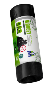 GLEAN - WOODEY XXL size Eco Garbage Bag Biodegradable Garbage Bag Roll with Rope / Eco Friendly Rubbish Bag for CNY Spring Cleaning Industrial Outdoor / LEAKPROOF Strong Heavy Duty Extra Large Rubbish Bag / Plastik Sampah Bertali Biodegradasi 环保垃圾袋