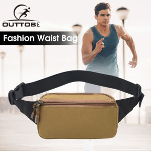 Outtobe Men Sports Waist Bag Fashion Men Bag Chest Bag Shoulder Bag Sports Bag Waterproof Oxford Dual Zipper Large Capacity Design Running Bum Bag Portable Gym Bag for Running Cycling Hiking Walking