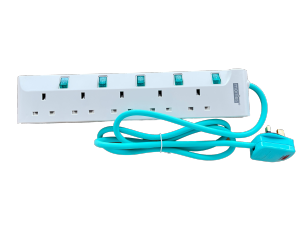 Morries extension plug socket cord electric 1.5M 5 Gang way with surge protector neon color MS3255-1.5