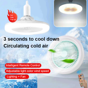 Lighting Fan 2-in-1 Energy Saving Lamp Multifunctional Ceiling Fan E27 With Led Light 360° Rotation Electric Fan For Bed Room Living Kitchen Toilets