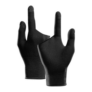 Black Two-Finger Gaming Gloves Sensitive Touch Breathable Comfort 1pair