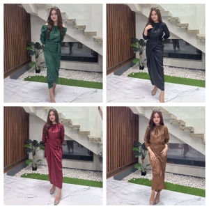 TERBARU PALING MURAH - DYRA DRESS 3 STYLE KAFTAN IKAT LILIT SATIN SILK MEWAH KEKINIAN MODERN NARITA DRESS BRIDESMAID PESTA