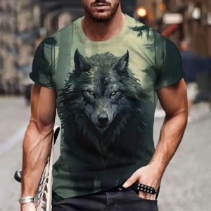 [Local Stock] ZEEMIN Animal Wolf 3D Print T-Shirts Summer Men Women Casual Fashion Streetwear Oversized Short Sleeve T Shirt Male Tees Tops Clothing