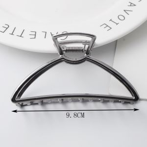 Jepit Rambut Salon Jumbo Bahan Besi Warna Hitam Gaya Retro Korea Jedai Logam Elegan Black Metal Alloy Besar