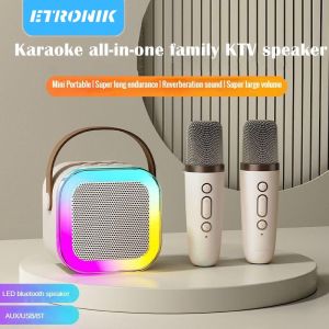 Micro bluetooth Không Dây Âm Thanh Siêu Trầm Có Đèn led Thích Hợp Hát karaoke ktv Ngoài Trời Cho Trẻ Em
