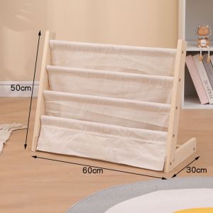 Kids Bookshelf Solid Wood Childrens Floor Bookcase 6-layer Simple Book Organizer Book Storage Shelf