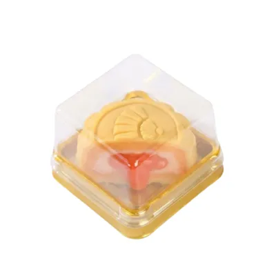 SIRENXI 50Pcs 50/75/100g Hộp bánh trung thu Đã bị niêm phong Hình vuông Hộp đựng bánh trung thu Đa chức năng Trong suốt Hộp đựng bánh qut Trung Thu