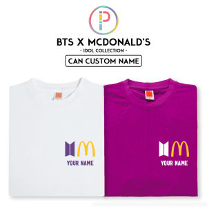(Adult/Kid) BTS x McDonalds McD Tee Baju T-shirt Bangtan Boys Army Korean Idol Kpop Custom Name/Nama/Text