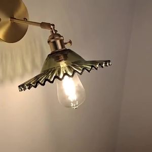 SXH Nordic Japanese-style brass glass wall lamp simple design for bedroom bedside living room bathroom and elegant bathroom mirror front light