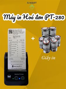 (Bán chạy) Máy In Hoá Đơn Nhiệt (Không Dây) - Kết Nối Bluetooth Nhanh Chóng Chỉ 1’ ( Pt-280)