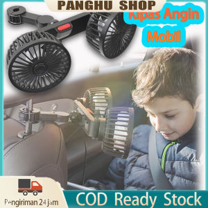 Kipas Angin Mobil Double-Headed Angin Kecepatan Mobil Universal 360 Derajat Kursi Mobil Kipas Belakang Jok Mobil 3 Kecepatan Mobil Universal 360 Derajat Kipas Angin Berputar
