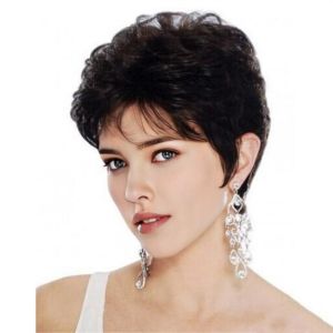 Wig grandma gray middle-aged and elderly fashion short curly hair woven headgear