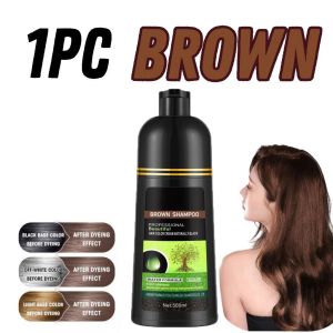Herbal Hair Dye Shampoo Turn Your White/Gray Hair Into Black/Brown In Just 5 Minutes Non-irritating and harmless Fragrant Shampoo