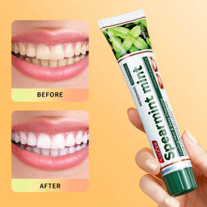 pemutih gigi teeth removal tartar 薄荷牙膏 bad breath removal yellow stains 100g Oral Hygiene restoring damaged gums