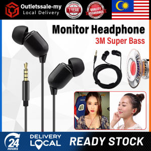 [Penjual Tempatan] High Quality 3M Long Super Bass Stereo Earphone Wired Inner Earphones with Mic 3.5mm Long Cord Earbuds