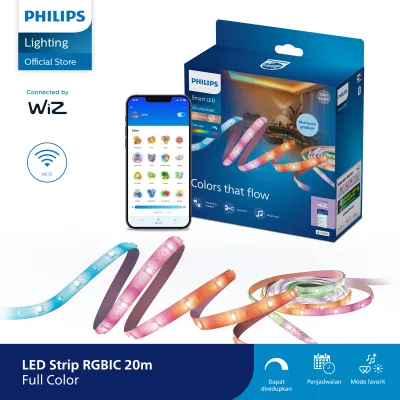 Philips Lampu Smart Wifi Led Strip RGBIC 20M