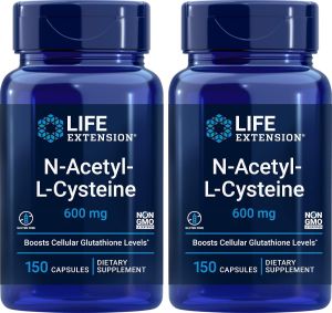 Life Extension N-Acetyl-L-Cysteine (NAC) 600mg 150 Capsules (Pack of 2)