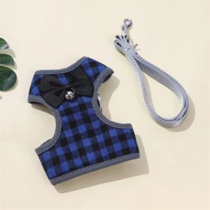 Stylish Adjustable Pet Leash Dog Harness Leash Mesh Breathable Collar Leash Strap Complete Set Pet Leash Belt Traction Rope