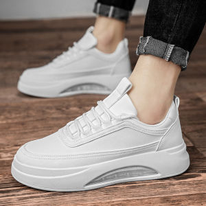 2026 White Casual Shoes for Men Breathable Korean Sneakers Shoes For Men Thick Sole Rubber School Shoes For Men Students