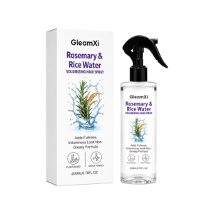 GleamXi Volumizing Hair Spray Rosemary Rice Water Thickening Mist - Hair Volume Spray for Flat Limp Hair Adds Fullness Body & Shine Non Greasy Lightweight 200ml