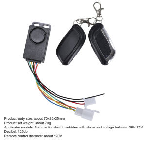 125dB E-bike Alarm System with Remote Control for Scooter Security Anti-Lost Bike Anti-Theft Device
