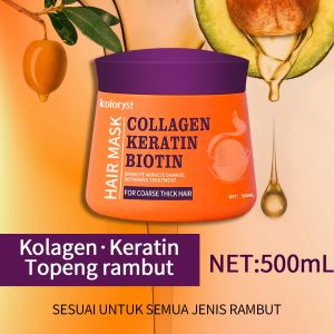 ✨ Hot Item Recommendation ✨ Koloryst Collagen Keratin Biotin Argan Oil Hairmask Conditioner (500ml) makes hair smooth and scalp safe.