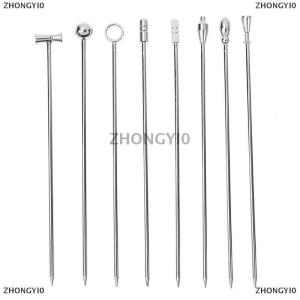 [COD] ZHONGYI0 4pcs thép không gỉ Cocktail Gậy trái cây tái sử dụng uống Martini Picks