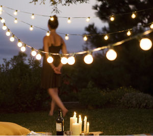 LED Bulb String Lights G50 Bulbs LED Twinkle String Lights LED Christmas Light DIY Home Wedding Party Garden Decor Light Waterproof Kelip Lampu Solar Light Outdoor Lighting Small White Ball LED G50 Round Bulb Light String Camping Lights Atmosphere Light