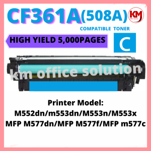 CYAN 508A CF360A CF361A CF362A CF363A Toner Compatible With HP Laser Jet M552 M552dn M553 M553dn M553n M553x M577 MFP M577dn