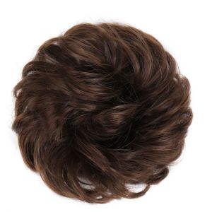 ERYRG Daily Pink Natural Retro Cosplay Wig Female Hair Extensions Girls Colored Black Nightclub Bar Wig Synthetic Scrunchies Messy Hair Bun False Hair Pieces